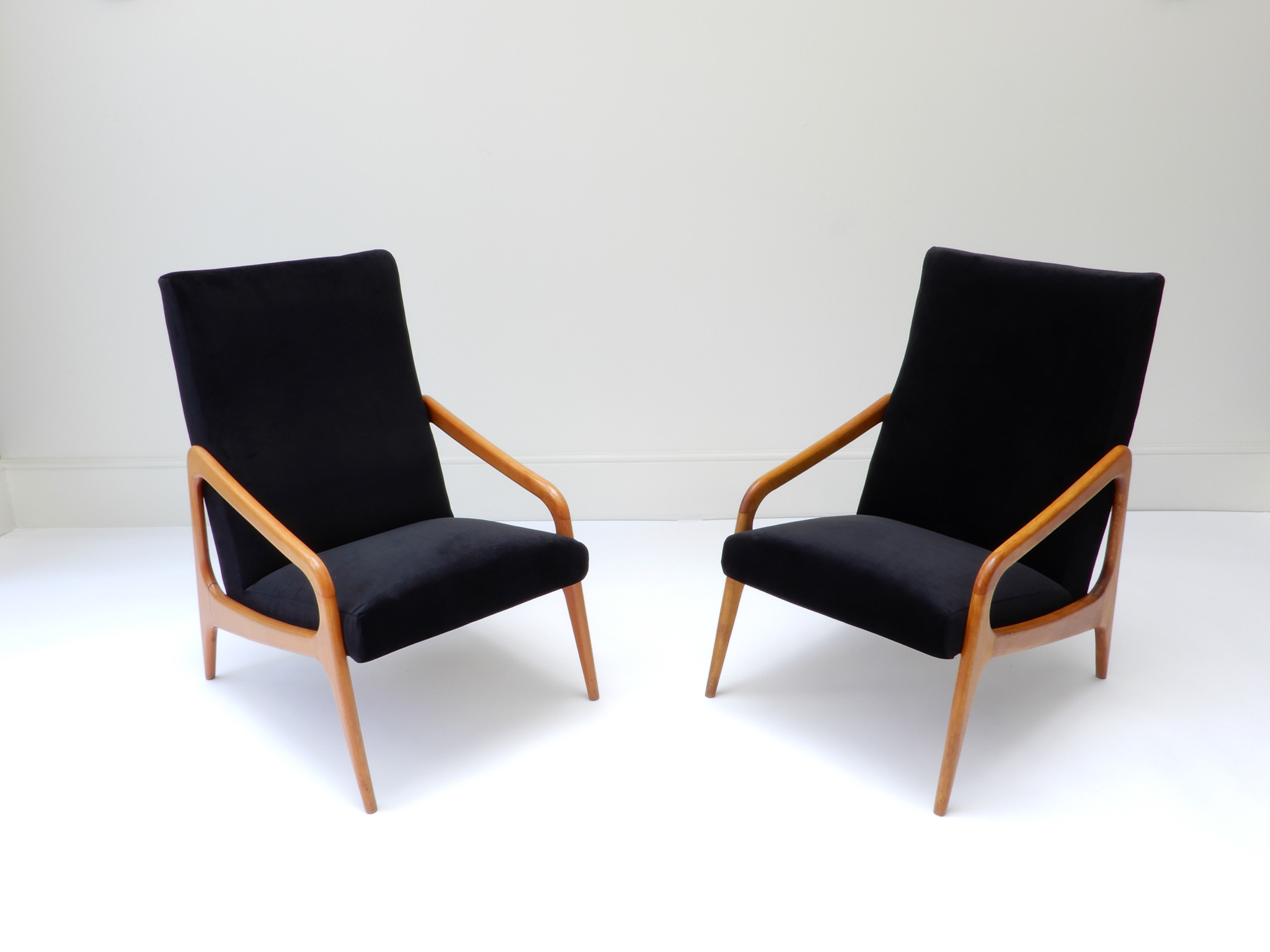 Sold - Pair of Black Velvet Chairs