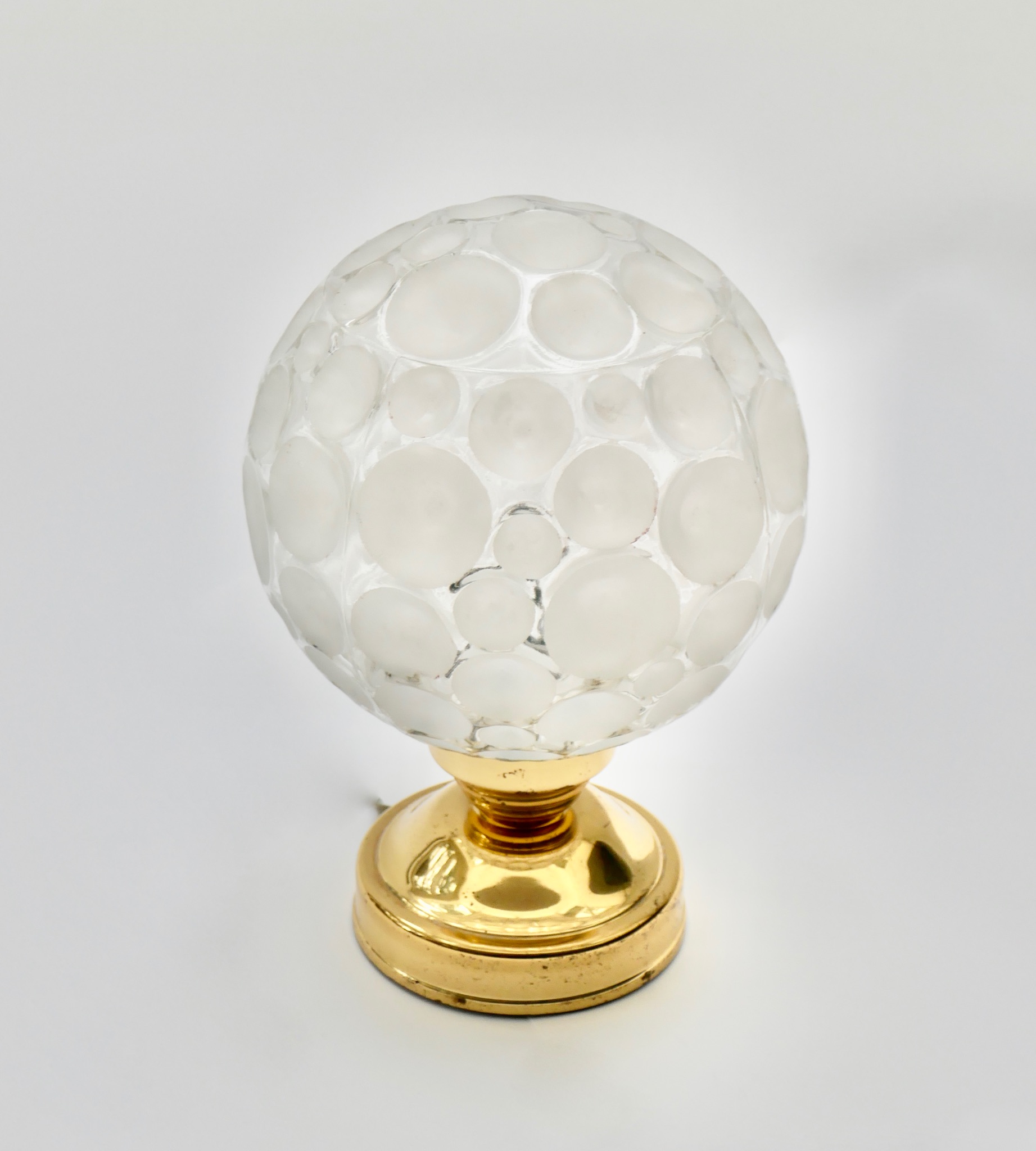 Sold - Brass and Glass Globe Table Lamp, Germany