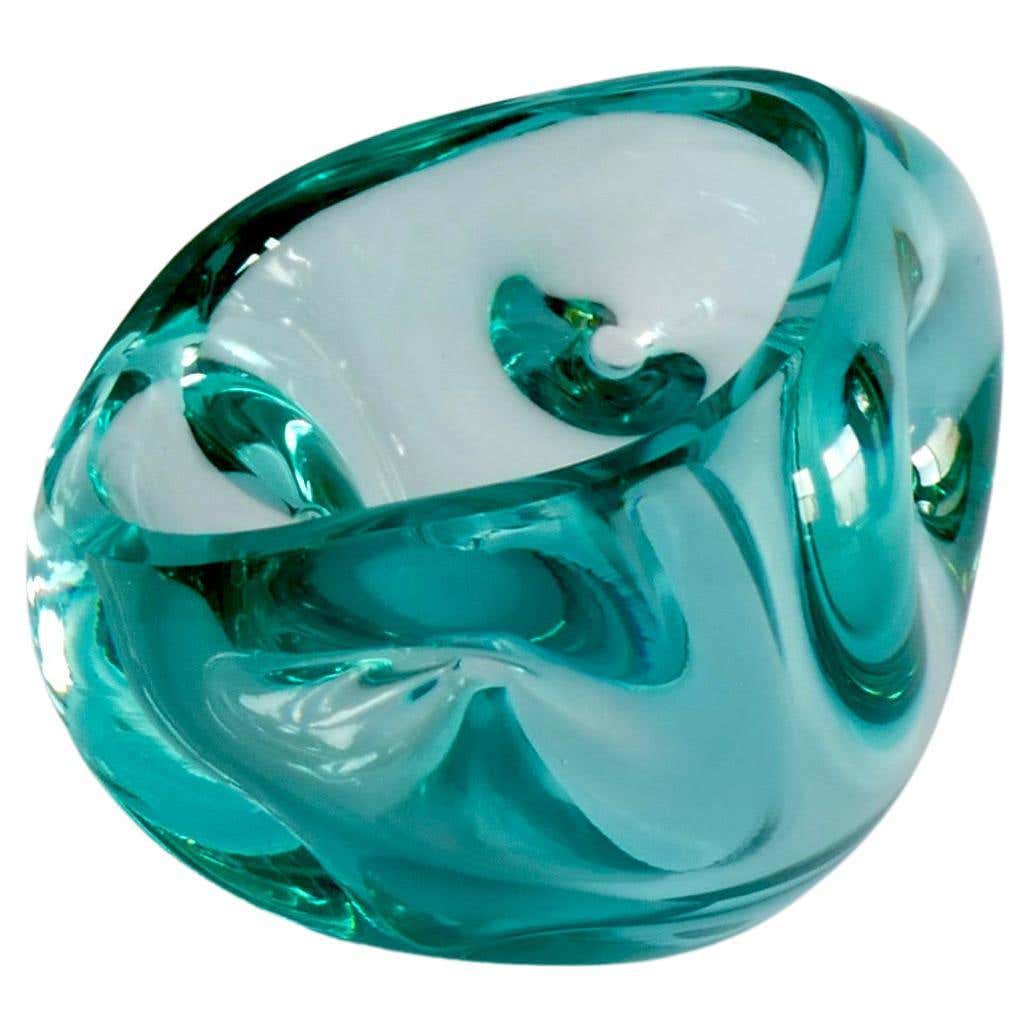 Sold - Aquamarine Murano Glass Bowl or Vide-Poche, 1960s