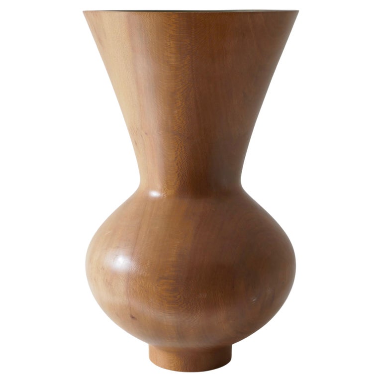 Sold - Large Turned Vase of English Plane Wood, Late 20th Century