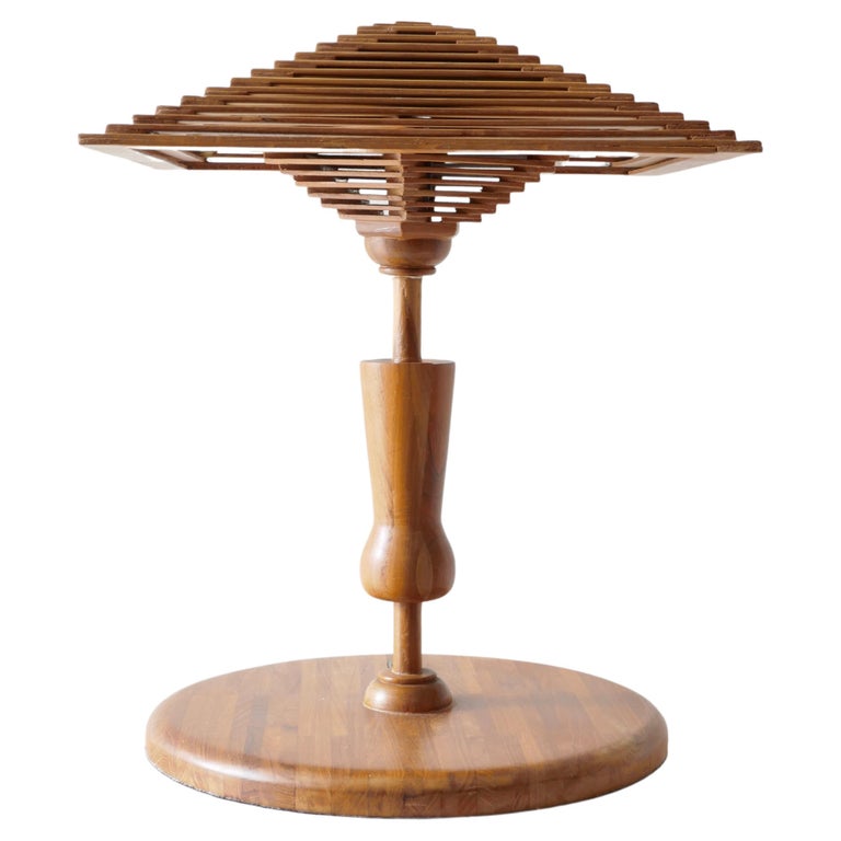 Sold - Teak Wood Table Lamp, Italy, 1970s