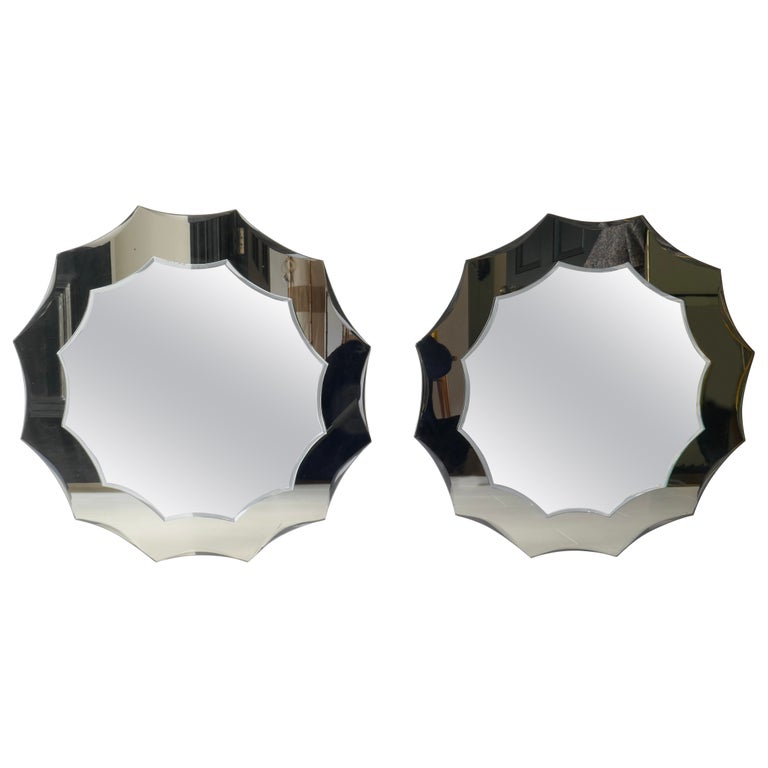 Sold - Pair of Sun-Shaped Mirrors, Italy, 1970s