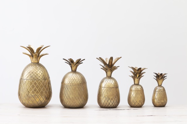 Sold - Brass Pineapples
